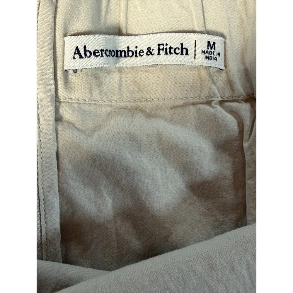 Abercrombie Fitch Linen Blend Strapless Maxi Dress Beige Size M